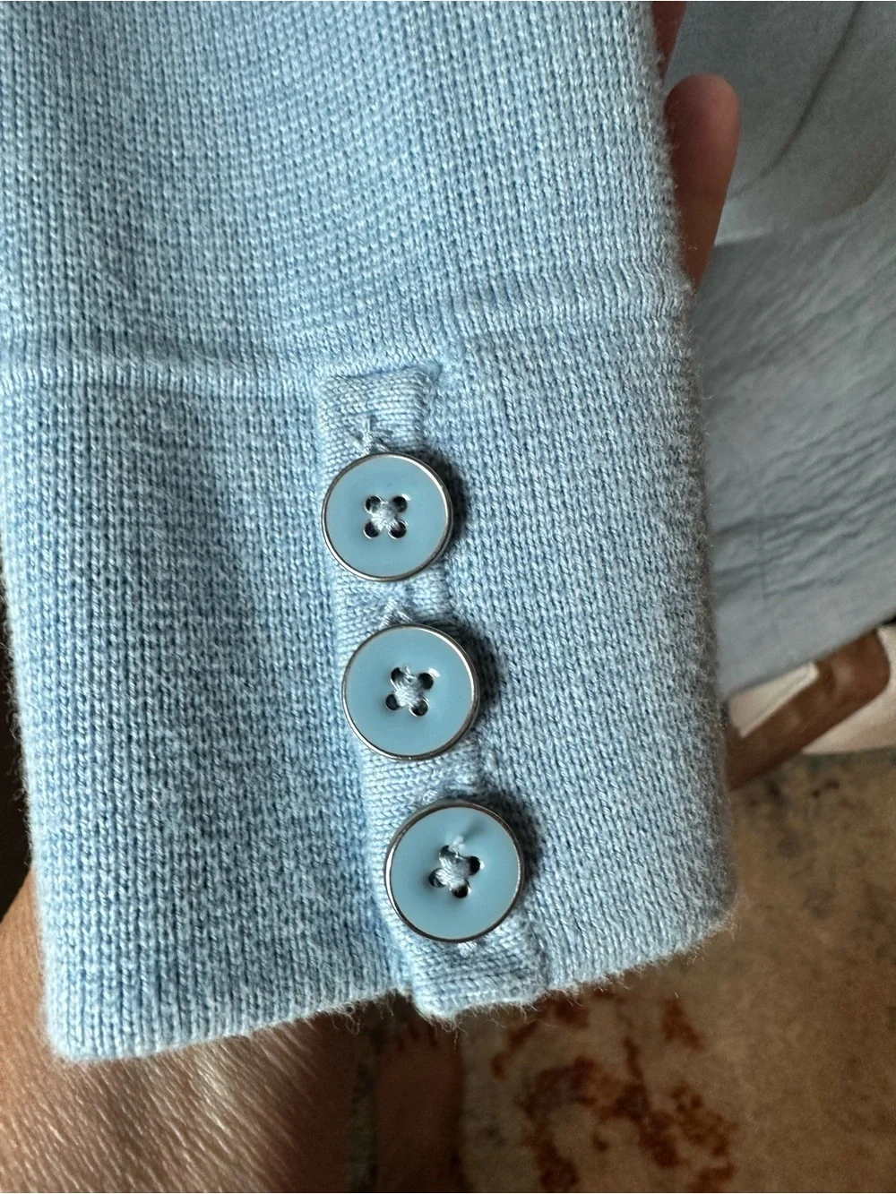 Talbots light Blue Knit Blazer Jacket - Women's Tailored Knit Coat
